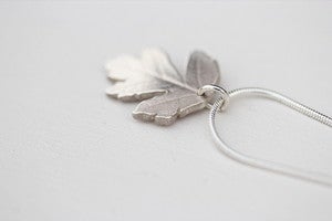 Image of botanic: hawthorn leaf pendant