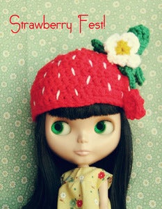 Image of Strawberry Blythe Crocheted Hat