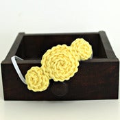 Image of Three Rosette headband in Pale Yellow