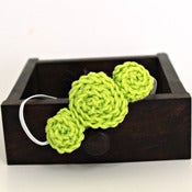 Image of Three Rosette headband in Light Lime Green