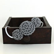 Image of Three Rosette headband in Light Steel Grey