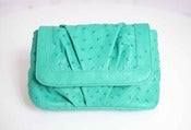Image of Laura Clutch - Emerald Ostrich