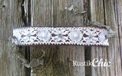 Image of  Antique Crocheted Lace Leather Cuff