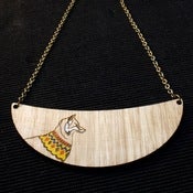 Image of Fox hand coloured bib pendant
