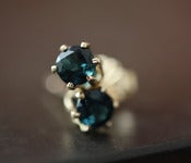 Image of Blue Sapphire Stud Earrings in 14kt Gold