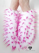 Image of Spiked fluffies uv white/neon pink