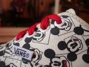 Image of vintage VANS disney mickey mouse print KRISTEN STEWART authentic style #44 US5 MADE IN USA 