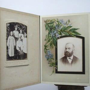 Image of victorian photo album 1880's - with pictures (ornate)