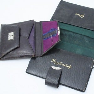 Image of Vintage Travel Sewing kit and Glove & Handkerchief Case