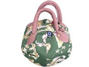 Image of HUNTER GREEN FLORAL BOWLING HANDBAG