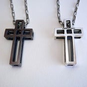 Image of Sterling Silver Cage Cross Necklace<br /> <br />