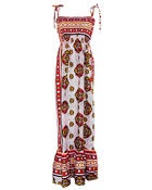 Image of Fair Trade African Print Maxi Dress White