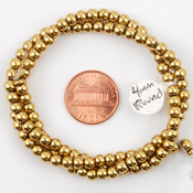 Image of 4mm Round Brass Beads - 16" strand