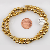 Image of 6mm Round Brass Beads - 16" strand