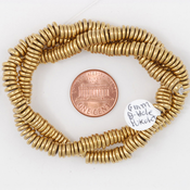 Image of 6mm Brass Big Hole Pukalet Beads - 16" strand