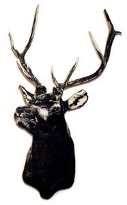 Image of Mike's 5-Point Elk Woodcut Sculpture Print