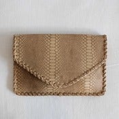 Image of eva large clutch - light tan