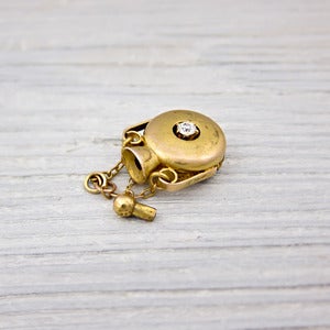 Image of Antique Gold Diamond Perfume Bottle Pendant