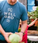 Image of Men's Organic Logo Tee:  black, galaxy, and natural