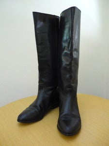 Image of 9 west black leather boots