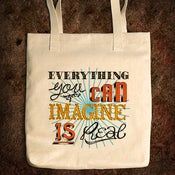 Image of Everything You Can Imagine Is Real - Bull Denim Tote Bag
