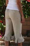Image of Linen Capri with Ruffle