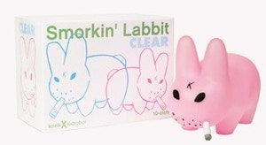 Image of Smorkin' Labbit Clear 10" Pink Edition by Kozik X Kidrobot