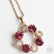 Image of Pink Flower Crystal Necklace