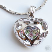 Image of Hollow Heart Crystal Necklace