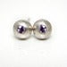 Image of Sterling Silver Amethyst Gypsy Set Post Earrings - Pebble Posts