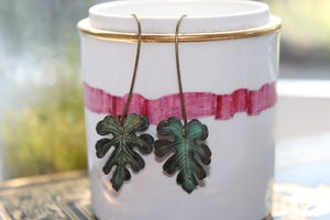 Image of Loopy Leaf Earrings // Patina Collection