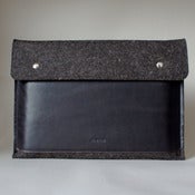 Image of Mac Book Pro 15" Laptop Sleeve with pocket dark grey