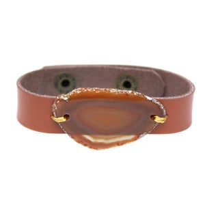 Image of Natural Agate Slice Scarf Cuff