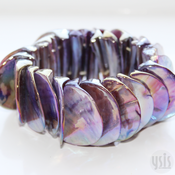 Image of Coloured Mother of Pearl Shell Cuff Bracelet