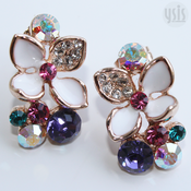 Image of Tropical Flower Crystal Earrings