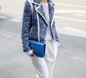 Image of Exclusive Biker Tweed Biker Jacket Blazer
