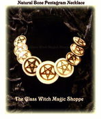 Image of Natural Buffalo Bone Pentagram Necklace of Spiritually High Priest / Priestess (EB)