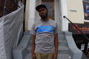 Image of BLUE ONENESS SCRIPT TEE HEATHER GRAY 