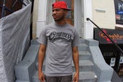 Image of BLACK ONENESS SCRIPT TEE HEATHER GRAY 