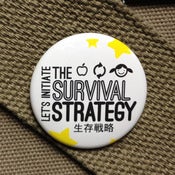 Image of Penguin drum inspired button - Survival strategy