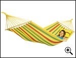 Image of AMAZONAS Aruba vanilla large weatherproof hammock with spreader bars