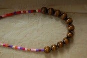 Image of necklace 4, wood and fuse beads