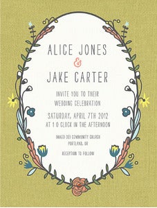 Image of Printable Wedding Invitation-Wreath
