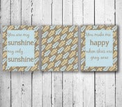 Image of You are my sunshine - set of three prints boy quote poster kids baby nursery