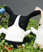 Image of Flat Bonnie Dutch Bunny Plush - Black & White (Classic 12") Handmade