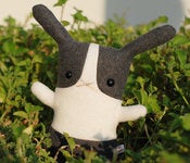 Image of Flat Bonnie Dutch Bunny Plush - Gray & White (Classic 12") Handmade
