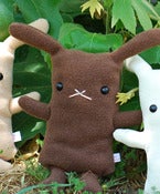 Image of Flat Bonnie Bunny Plush - Brown (Classic 12") Handmade