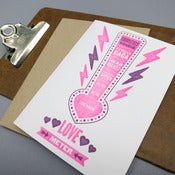 Image of love meter letterpress card