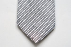 Image of GREY STRIPED CHAMBRAY TIE - LS003