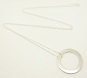 Image of STERLING SILVER 1 INCH WASHER PENDANT NECKLACE